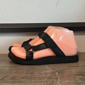 Teva Original Universal Slim Women’s Leather Sandals Shoes Size 5 Black